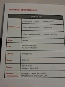 Lenovo Yoga Tab 3