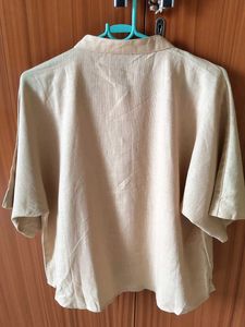 Virgio Linen Mandarin Collar Shirt Popover