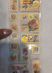 Vintage Stamp Stickers Sheet