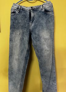 Blue Skinny Fit Mid Raise Stretchable Cropped Jean