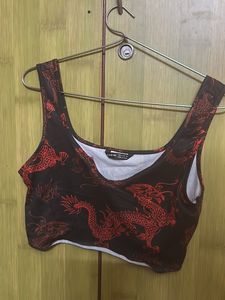 Hot Black Crop Tee