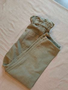 Green Paperbag Waist Pants