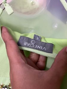 branded Lime Green Embellished Jumpsuit