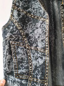Vintage Studded Denim Vest
