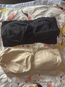 Strapless Bandeau Bras - Black & Nude