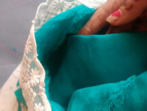 Teal Embroidered Kurta Set