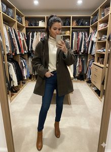 branded winter Olive Plaid Hooded Coat