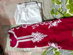 Maroon Embroidered Pakistani Suit