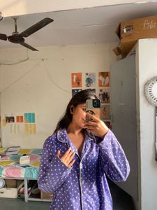 Polka Dot Purple night suit top