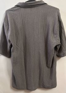 Textured Gray Short Sleeve Shirt