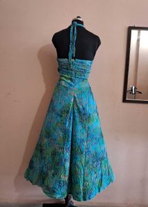 Vintage Blue Halter Dress