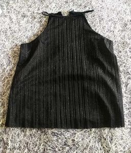 Black Pleated Halter Top