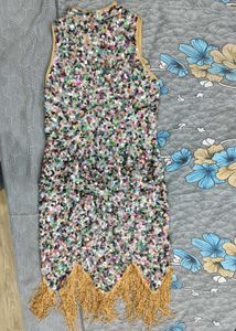 Women Sequin Fringe Party Dress