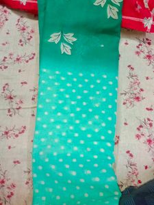 Teal Green Saree with Leaf Design