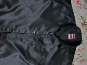 Black Satin Shine Shirt For Boys - 14 Yrs / S