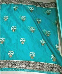 Sea Green Tissue silk Saree