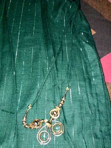 Emerald Green Striped Dress