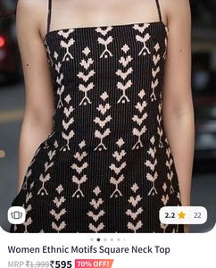 Ethnic Motifs Square Neck Top