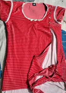 Striped Orangish Velvet Top