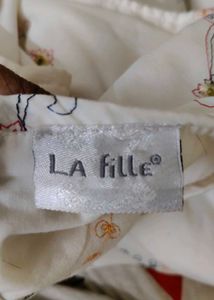 A Embroidery Design White Vintage Dress