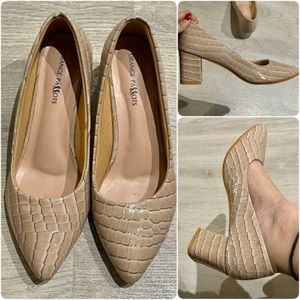 Elegant Nude Block Heels