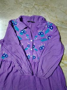 Purple Embroidered Dress