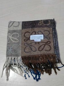 Loewe Wool And Cashmere Anagram Scarf in Brown