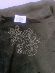 Elegant Green Floral Saree