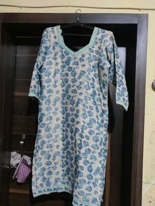 Blue Printed Kurta Salwar Set