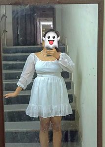 White Sheer Mini Dress