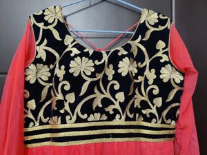 Peach And Navy Blue Suit Set