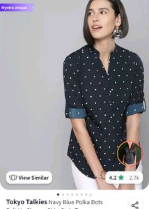 Polka Dot Roll-Up Sleeve Top