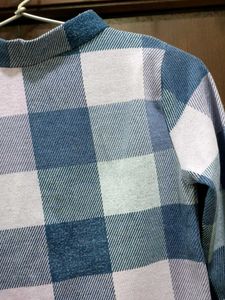 Blue &amp; White Checkered Top