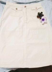 Cream Midi Skirt