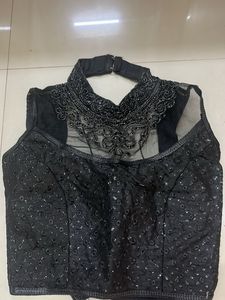 Elegant Black Embellished Blouse