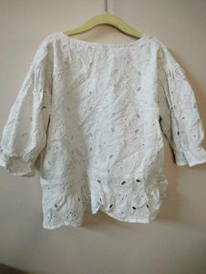 ZARA Chikenkari Crop Top