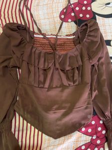 DARK BROWN KOREAN TOP