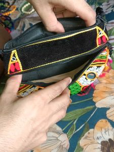 Embroidered Mirror Circle Bag