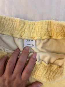 zara yellow babydoll short
