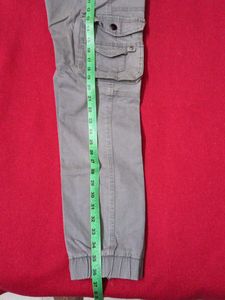 Gray Cargo Pants With waist chain
