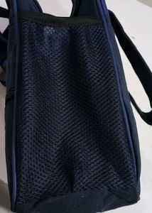 Navy Blue Colour Lunch Bag With Water Bottle Space