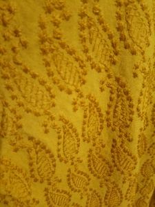 Mustard Embroidered Kurti