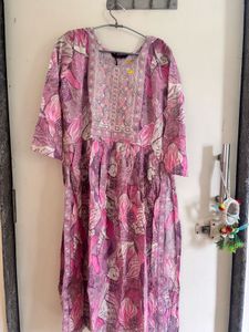 Pink Floral Anarkali Suit