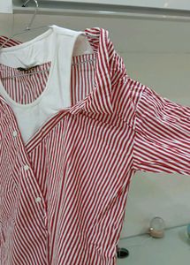 Striped Blouse with Tank Top