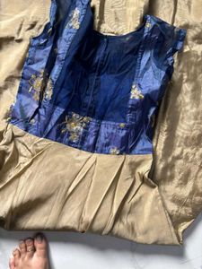 Elegant Blue &amp; Gold Ethnic Dress