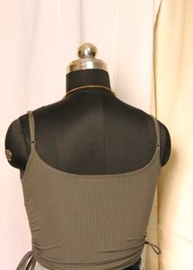 SHEIN BAE Ribbed Ruched Drawstring Cami Top