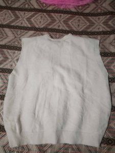 White Beige Half Sleeves Cardigan Sweater