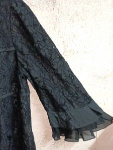 Stylish Women&#39;s Lace Top Layered Blouson Black 🖤