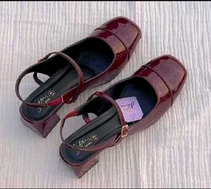 Burgundy Mary Jane Heels