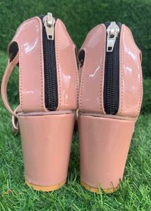 Ankle Loop Back Chain Pink Heel